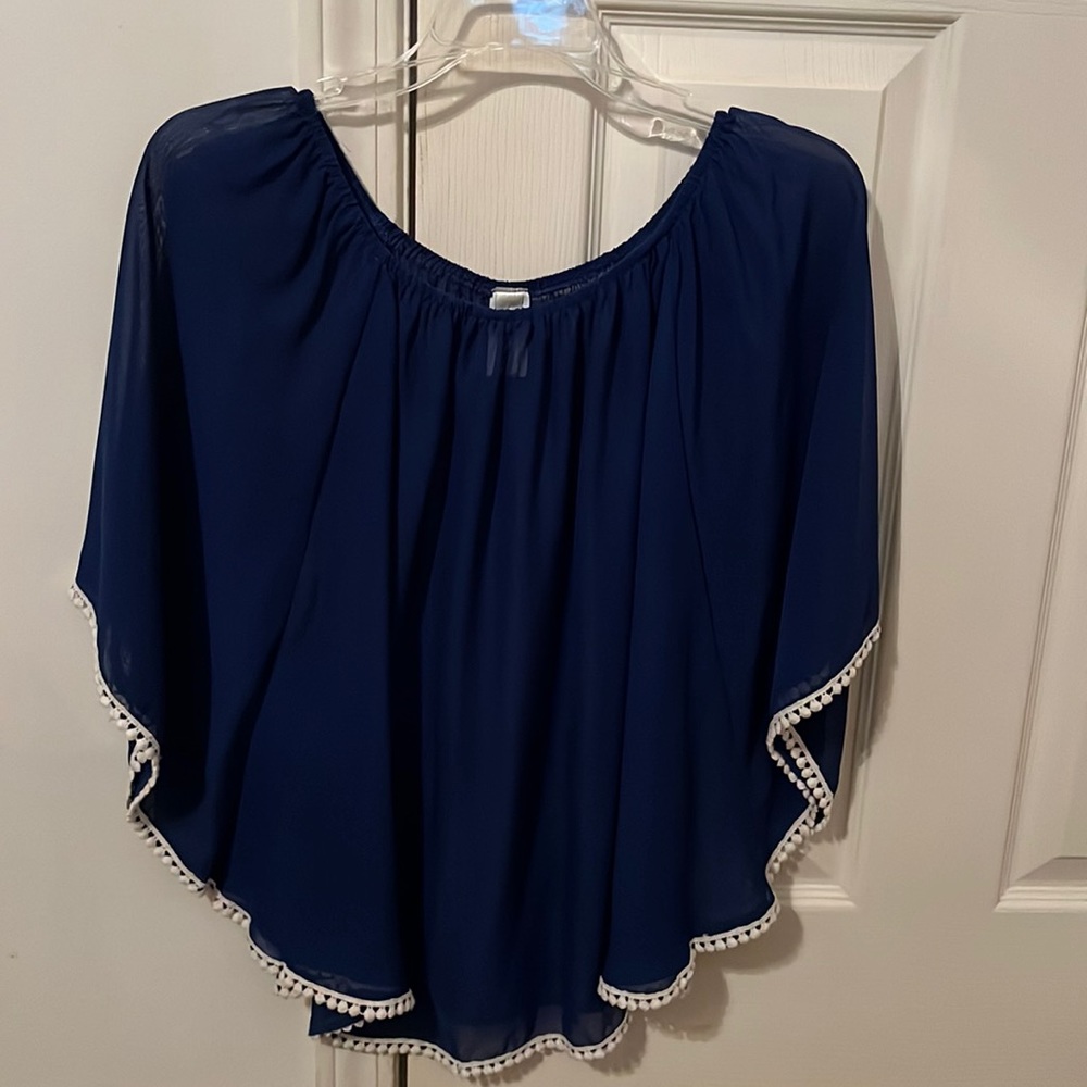 Women’s blue shear boutique top